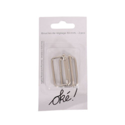 SACHET DE 6 / BOUCLE DE REGLAGE EN METAL 30 MM. 2 PCS.